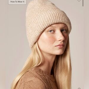 J. Crew Soft Beige Knit Hat